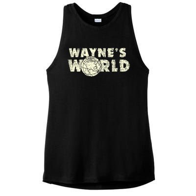 W.A.Y.N.E.S World Retro Vintage 90s Movie Film Ladies PosiCharge Tri-Blend Wicking Tank