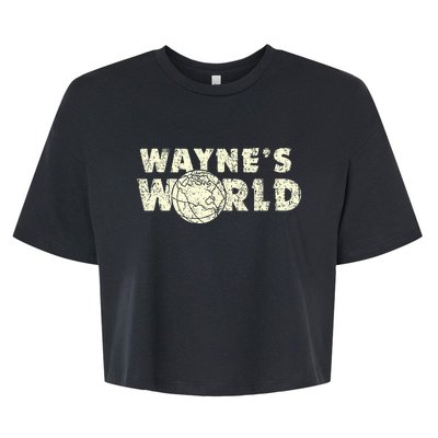 W.A.Y.N.E.S World Retro Vintage 90s Movie Film Bella+Canvas Jersey Crop Tee