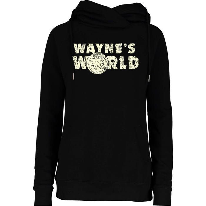 W.A.Y.N.E.S World Retro Vintage 90s Movie Film Womens Funnel Neck Pullover Hood