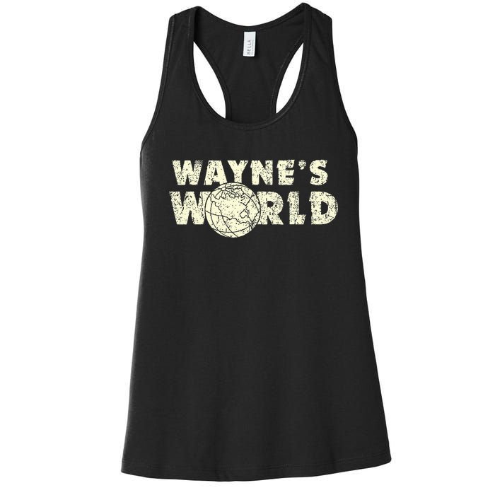 W.A.Y.N.E.S World Retro Vintage 90s Movie Film Women's Racerback Tank