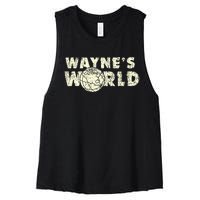 W.A.Y.N.E.S World Retro Vintage 90s Movie Film Women's Racerback Cropped Tank