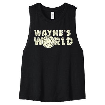 W.A.Y.N.E.S World Retro Vintage 90s Movie Film Women's Racerback Cropped Tank