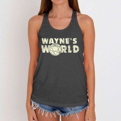 W.A.Y.N.E.S World Retro Vintage 90s Movie Film Women's Knotted Racerback Tank