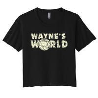 W.A.Y.N.E.S World Retro Vintage 90s Movie Film Women's Crop Top Tee