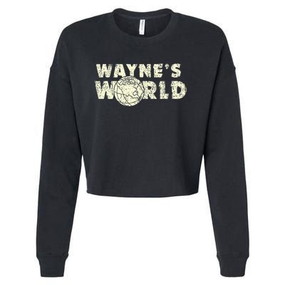 W.A.Y.N.E.S World Retro Vintage 90s Movie Film Cropped Pullover Crew