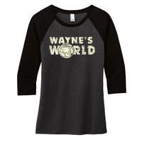 W.A.Y.N.E.S World Retro Vintage 90s Movie Film Women's Tri-Blend 3/4-Sleeve Raglan Shirt