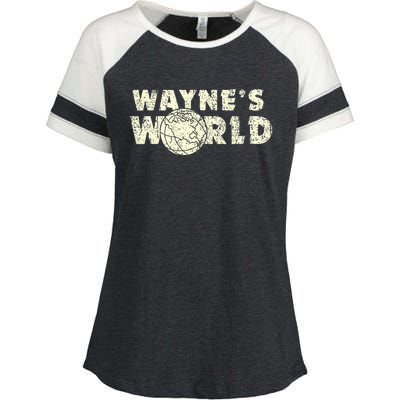 W.A.Y.N.E.S World Retro Vintage 90s Movie Film Enza Ladies Jersey Colorblock Tee