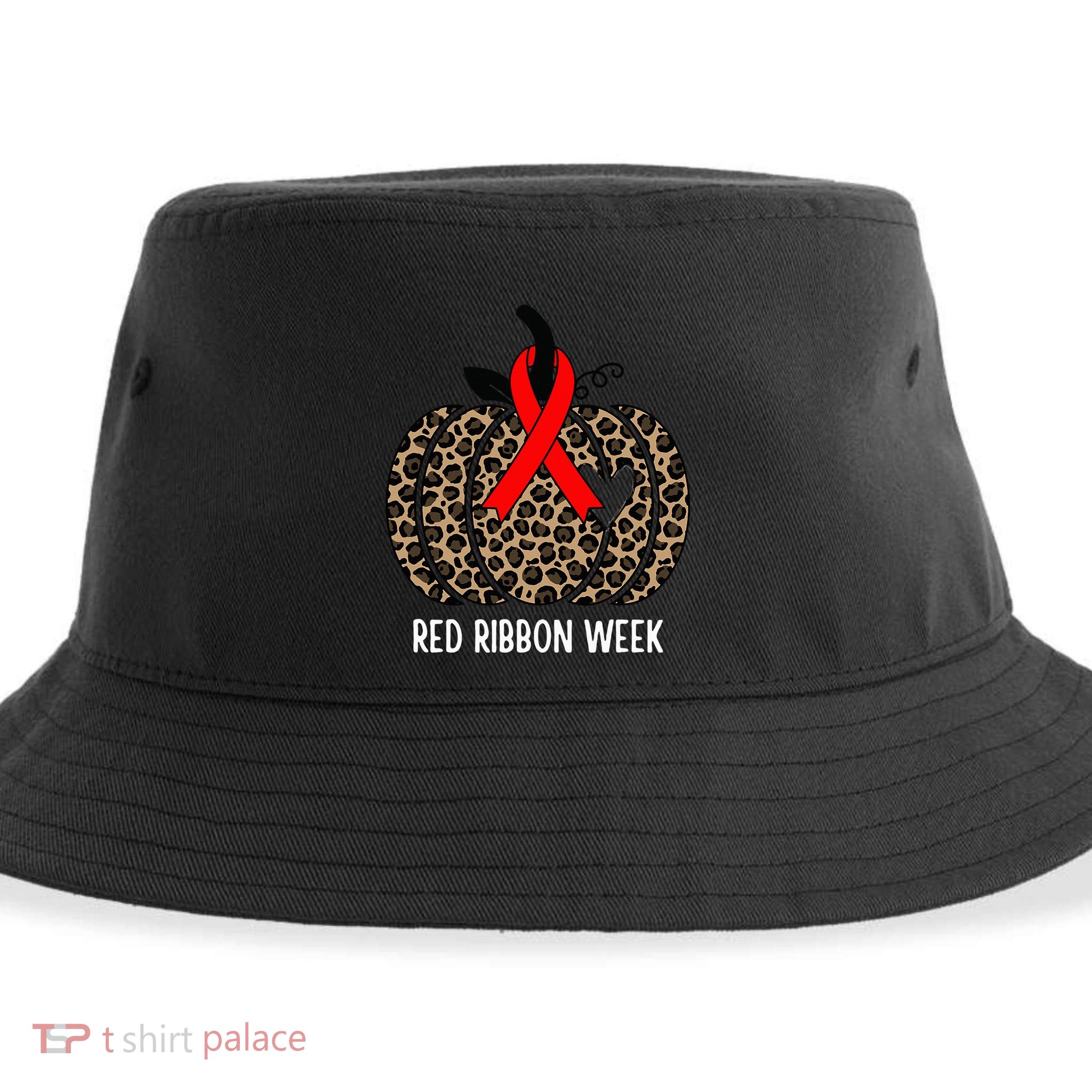 We Wear Red Ribbon for Red Ribbon Week Awareness Sustainable Bucket Hat