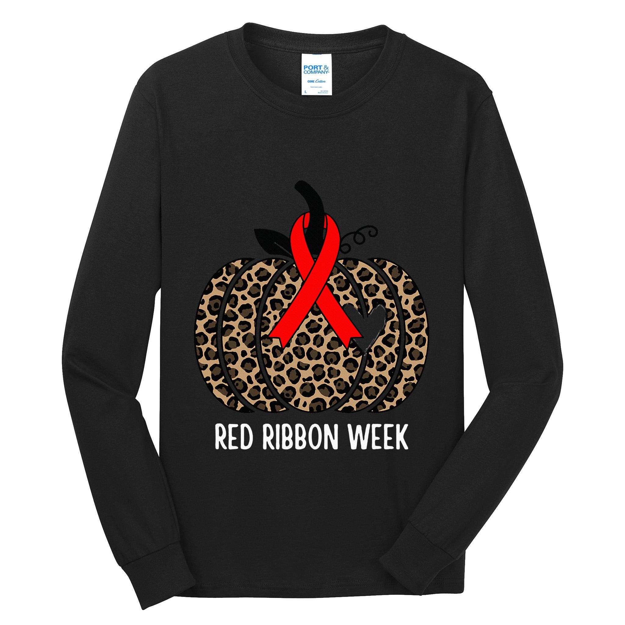 We Wear Red Ribbon for Red Ribbon Week Awareness Tall Long Sleeve T-Shirt