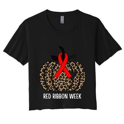 We Wear Red Ribbon for Red Ribbon Week Awareness Crop Top