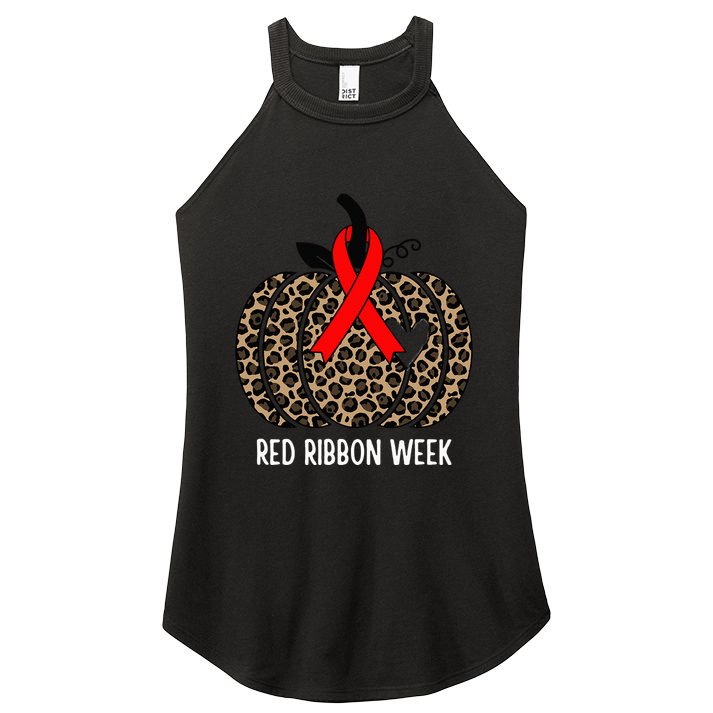 We Wear Red Ribbon for Red Ribbon Week Awareness Women's Perfect Tri Rocker Tank