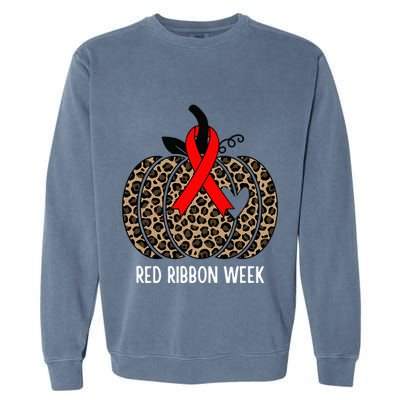 We Wear Red Ribbon for Red Ribbon Week Awareness Garment-Dyed Sweatshirt
