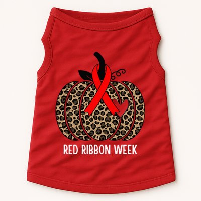 We Wear Red Ribbon for Red Ribbon Week Awareness Doggie Tank
