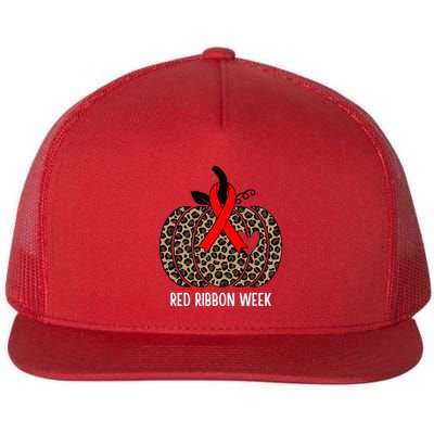We Wear Red Ribbon for Red Ribbon Week Awareness Flatbill Hat