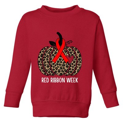 We Wear Red Ribbon for Red Ribbon Week Awareness Toddler Sweatshirt