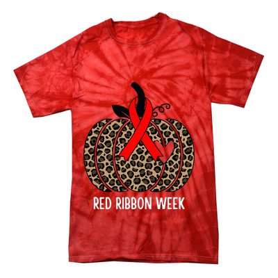 We Wear Red Ribbon for Red Ribbon Week Awareness Tie-Dye T-Shirt