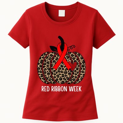We Wear Red Ribbon for Red Ribbon Week Awareness Womens T-Shirt