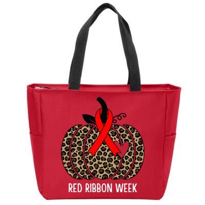 We Wear Red Ribbon for Red Ribbon Week Awareness Zip Tote Bag