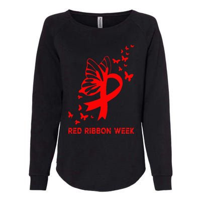 We Wear Red For Red Ribbon Week Awareness Womens California Wash Sweatshirt