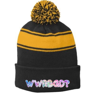 WWRBGD? What Would Ruth Bader Ginsburg Do Tribute Stripe Pom Pom Beanie