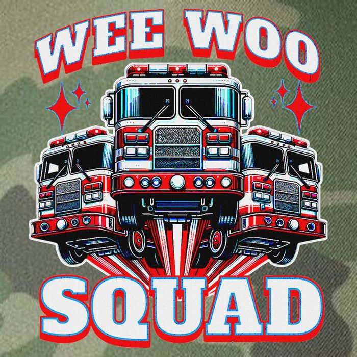 Wee Woo Squad Firefighter Fire Trucks Legacy Tie Dye Trucker Hat