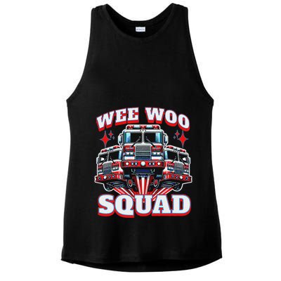 Wee Woo Squad Firefighter Fire Trucks Ladies PosiCharge Tri-Blend Wicking Tank