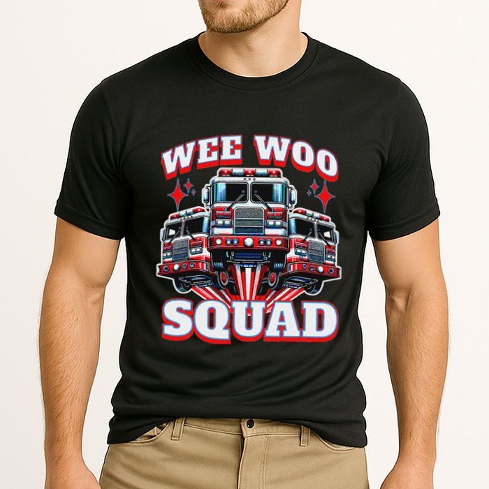 Wee Woo Squad Firefighter Fire Trucks Cooling Performance Crew T-Shirt