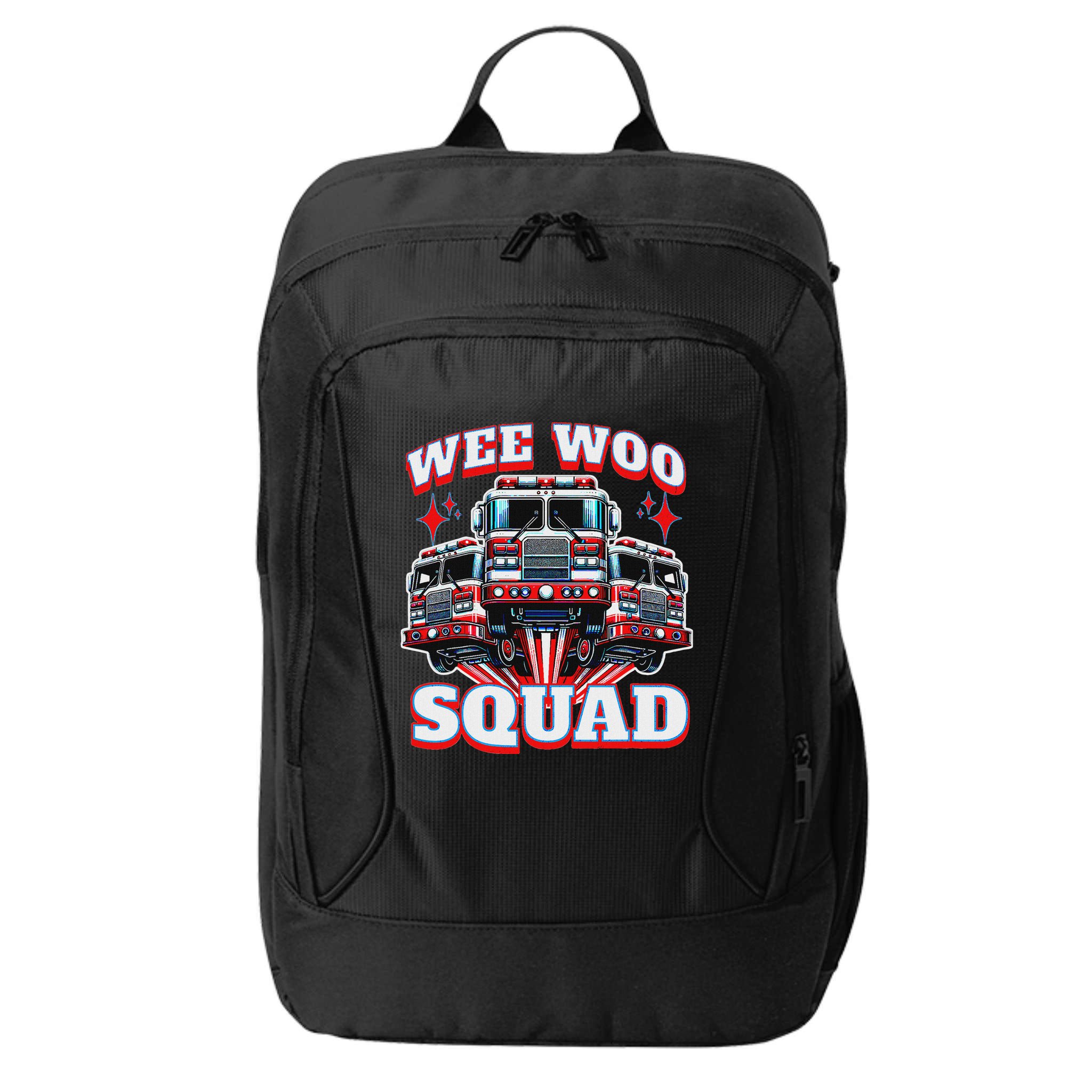 Wee Woo Squad Firefighter Fire Trucks City Backpack