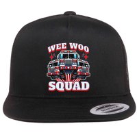 Wee Woo Squad Firefighter Fire Trucks Flat Bill Trucker Hat