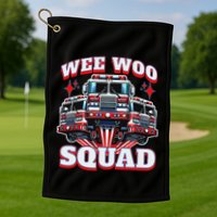 Wee Woo Squad Firefighter Fire Trucks Golf Towel