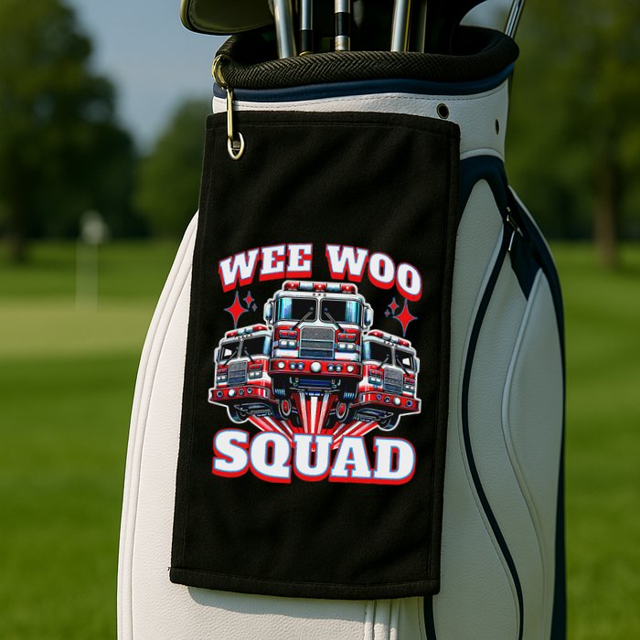 Wee Woo Squad Firefighter Fire Trucks Golf Towel