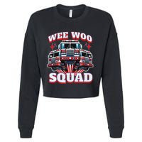 Wee Woo Squad Firefighter Fire Trucks Cropped Pullover Crew