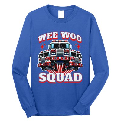Wee Woo Squad Firefighter Fire Trucks Long Sleeve Shirt