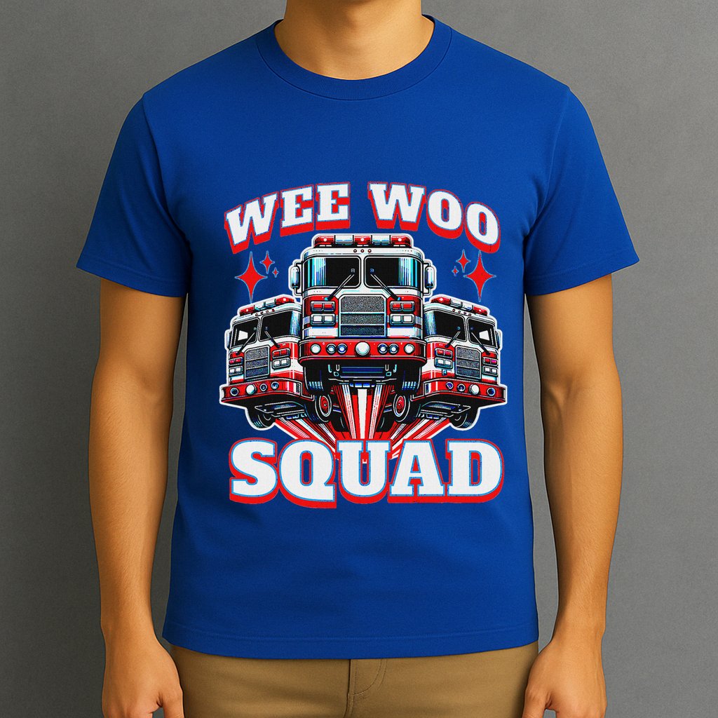 Wee Woo Squad Firefighter Fire Trucks T-Shirt