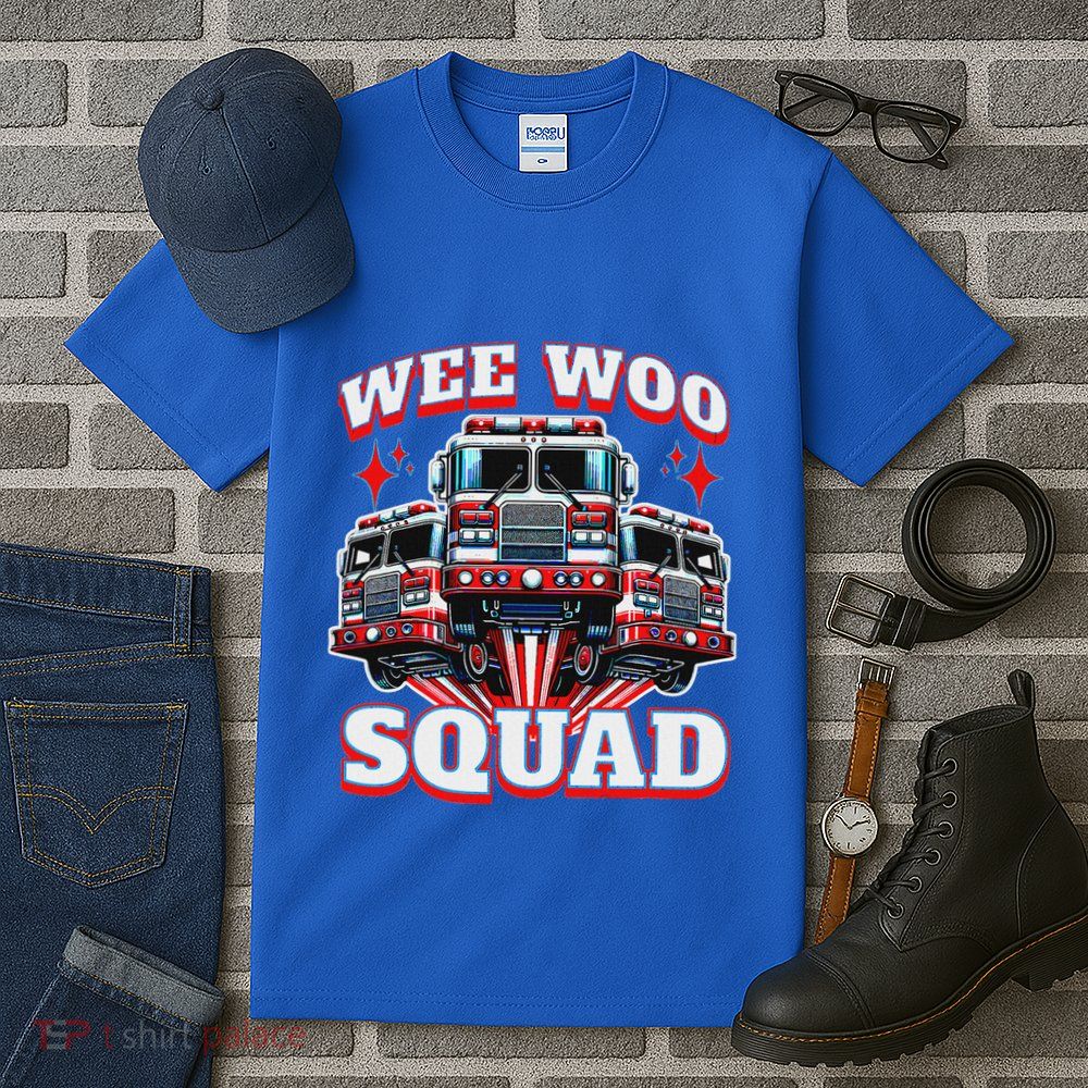 Wee Woo Squad Firefighter Fire Trucks Tall T-Shirt