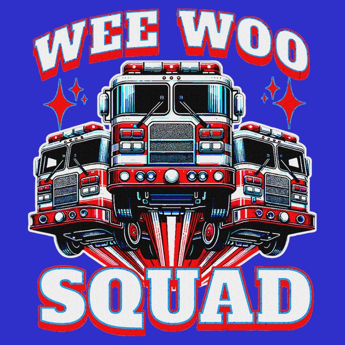 Wee Woo Squad Firefighter Fire Trucks Button