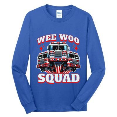 Wee Woo Squad Firefighter Fire Trucks Tall Long Sleeve T-Shirt