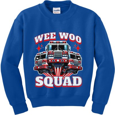 Wee Woo Squad Firefighter Fire Trucks Kids Sweatshirt