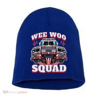 Wee Woo Squad Firefighter Fire Trucks Short Acrylic Beanie
