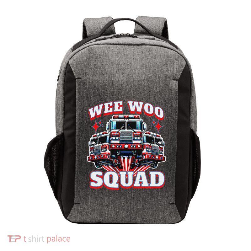 Wee Woo Squad Firefighter Fire Trucks Vector Backpack