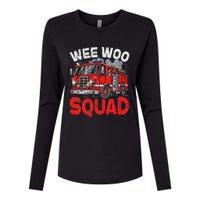 Wee Woo Squad Funny Firefighter Fire Truck Fireman Gift Womens Cotton Relaxed Long Sleeve T-Shirt