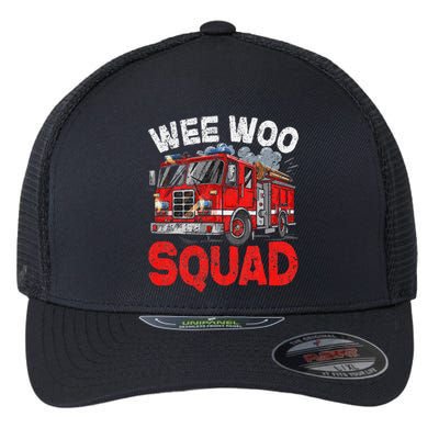 Wee Woo Squad Funny Firefighter Fire Truck Fireman Gift Flexfit Unipanel Trucker Cap