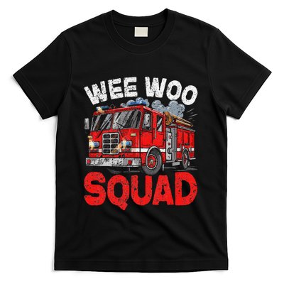 Wee Woo Squad Funny Firefighter Fire Truck Fireman Gift T-Shirt