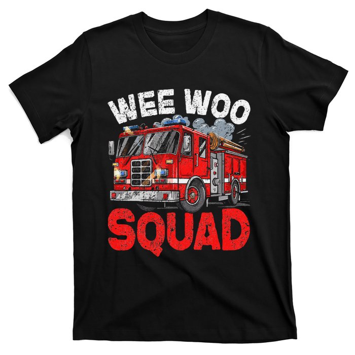 Wee Woo Squad Funny Firefighter Fire Truck Fireman Gift T-Shirt