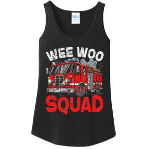 Wee Woo Squad Funny Firefighter Fire Truck Fireman Gift Ladies Essential Tank