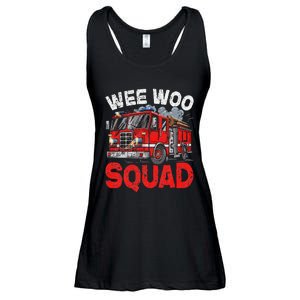 Wee Woo Squad Funny Firefighter Fire Truck Fireman Gift Ladies Essential Flowy Tank