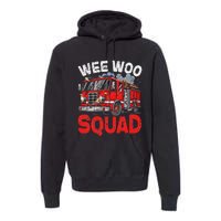 Wee Woo Squad Funny Firefighter Fire Truck Fireman Gift Premium Hoodie