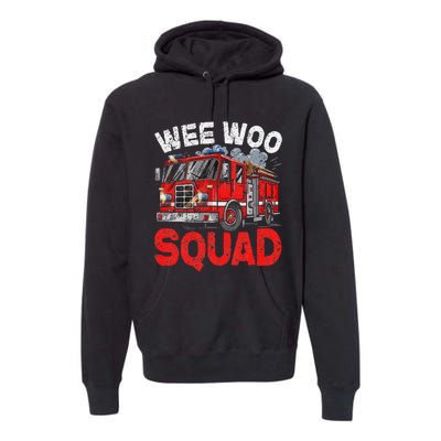 Wee Woo Squad Funny Firefighter Fire Truck Fireman Gift Premium Hoodie