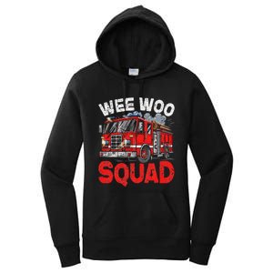 Wee Woo Squad Funny Firefighter Fire Truck Fireman Gift Women's Pullover Hoodie