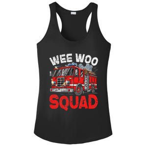 Wee Woo Squad Funny Firefighter Fire Truck Fireman Gift Ladies PosiCharge Competitor Racerback Tank